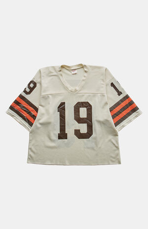 90s 19 Mesh Jersey V-Neck Cropped Graphic Top image number 1