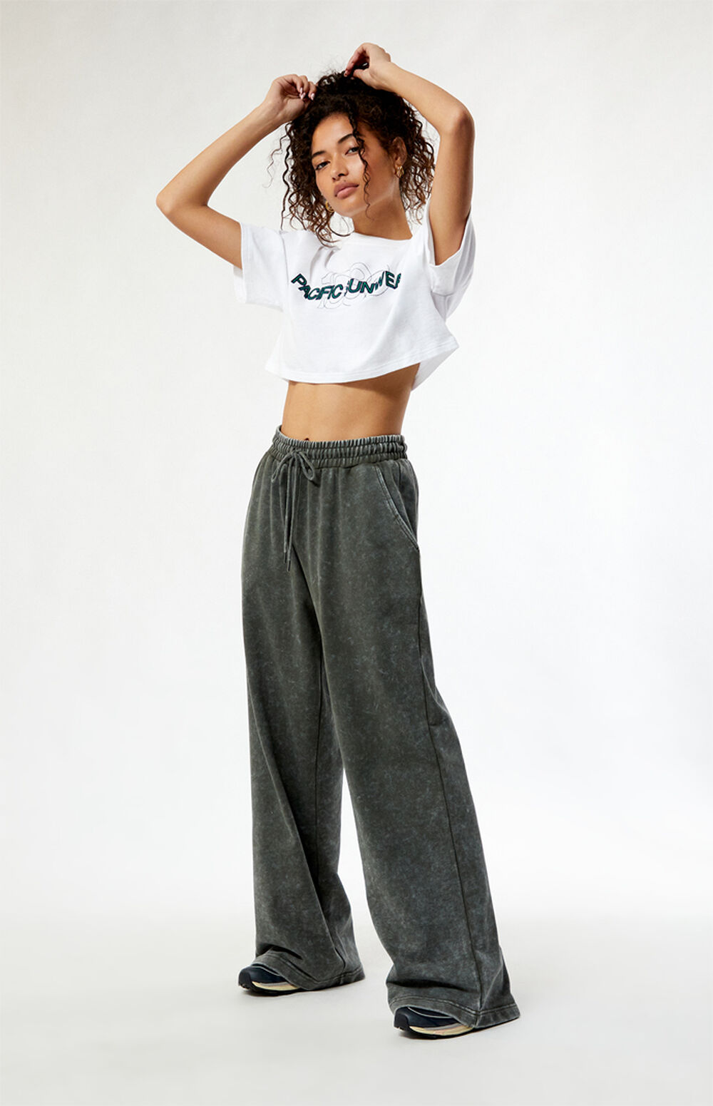 Acid Washed Palazzo Sweatpants