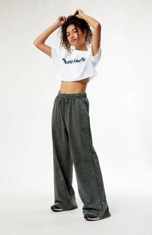 Acid Wash Wide Leg Sweatpants image number 2