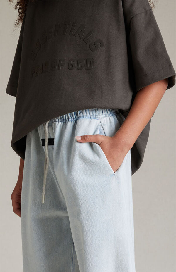 Kids Fear of God Essentials Light Wash Denim Lounge Pants PacSun