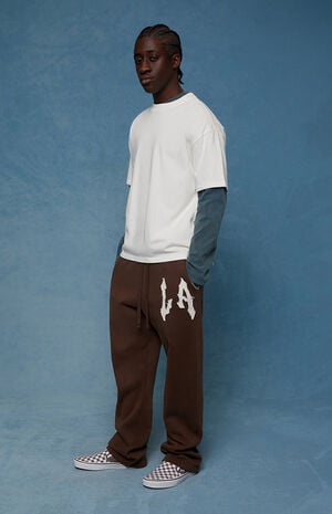 LA Raw Applique Baggy Sweatpants image number 1