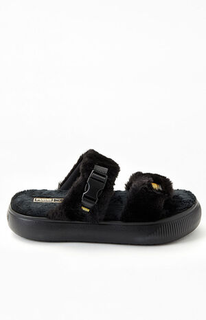 Women's Suede Fur Mayu Sandals image number 2