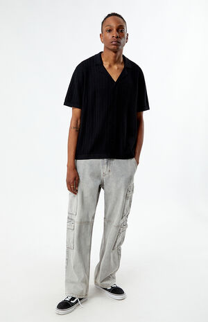 Black Cropped Knit Shirt image number 4