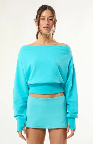 Active French Terry Off-The-Shoulder Sweatshirt image number 2