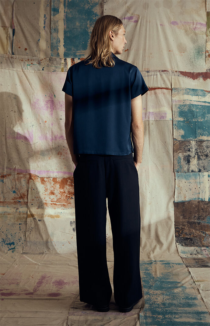 FIELD OF STUDY by Pacsun Navy Short Sleeve Camp Shirt