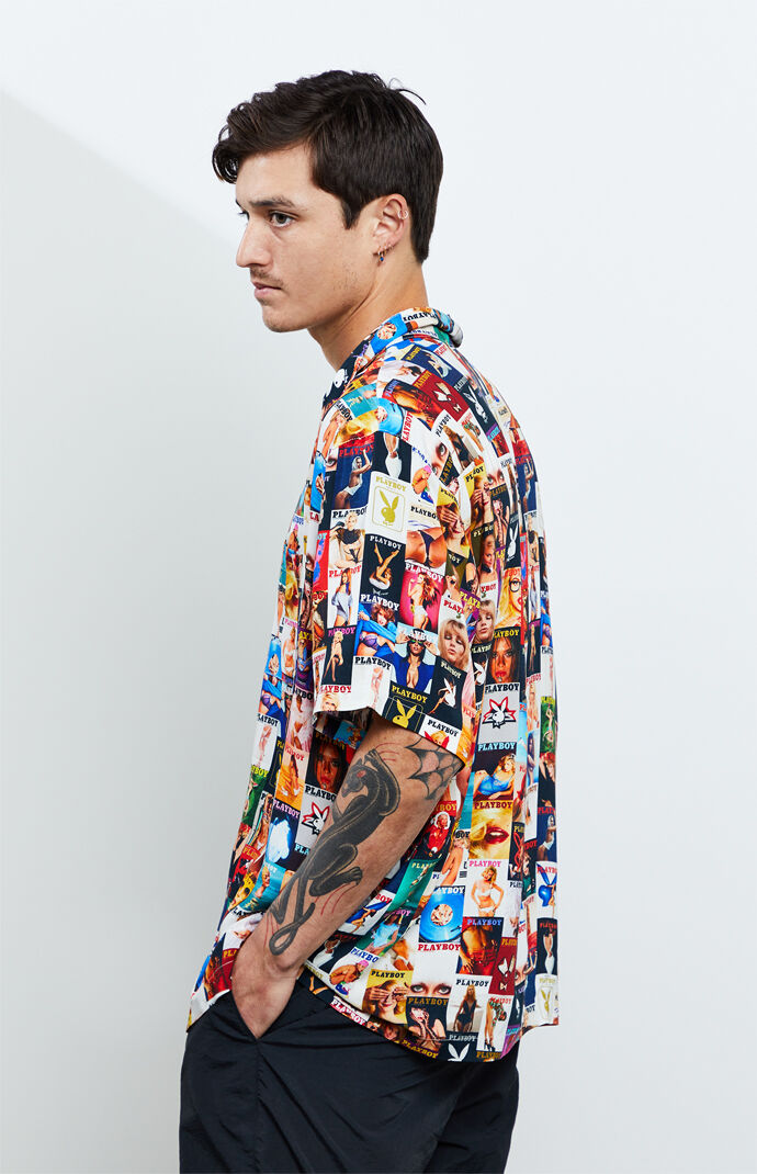 playboy cover collage camp shirt