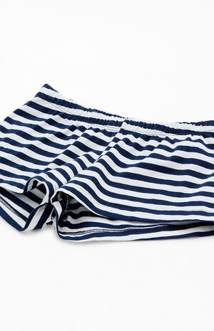 Blue & White Striped Boxer Boyshorts image number 2