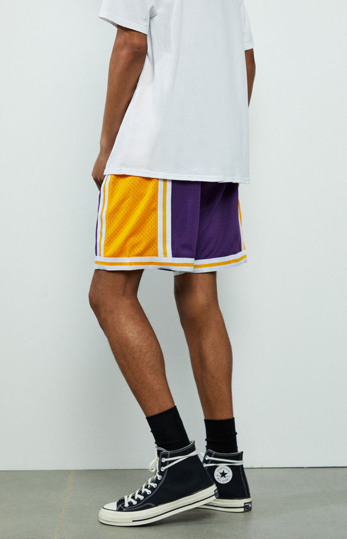 Mitchell Ness Swingman Lakers Basketball Shorts Pacsun