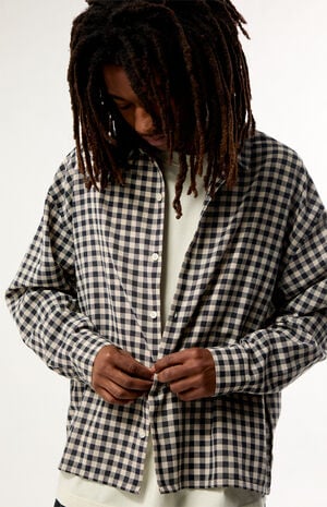 Black & White North Plaid Long Sleeve Shirt image number 2