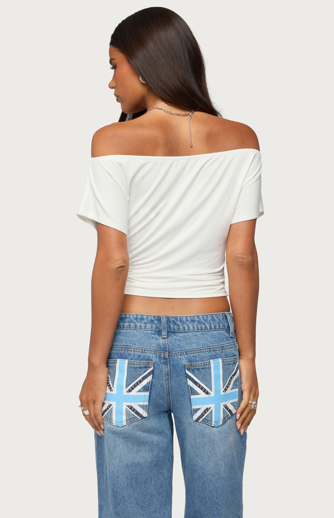 Edikted Hecate Off Shoulder Keyhole Top