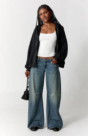 Ronnie Ultimate Low Rise Barrel Jeans Ripped Medium Blue image number 6