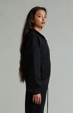 Women's Vintage Black Track Jacket image number 3