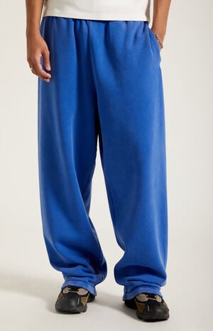 Blue Washed Fleece Extreme Baggy Sweatpants image number 5