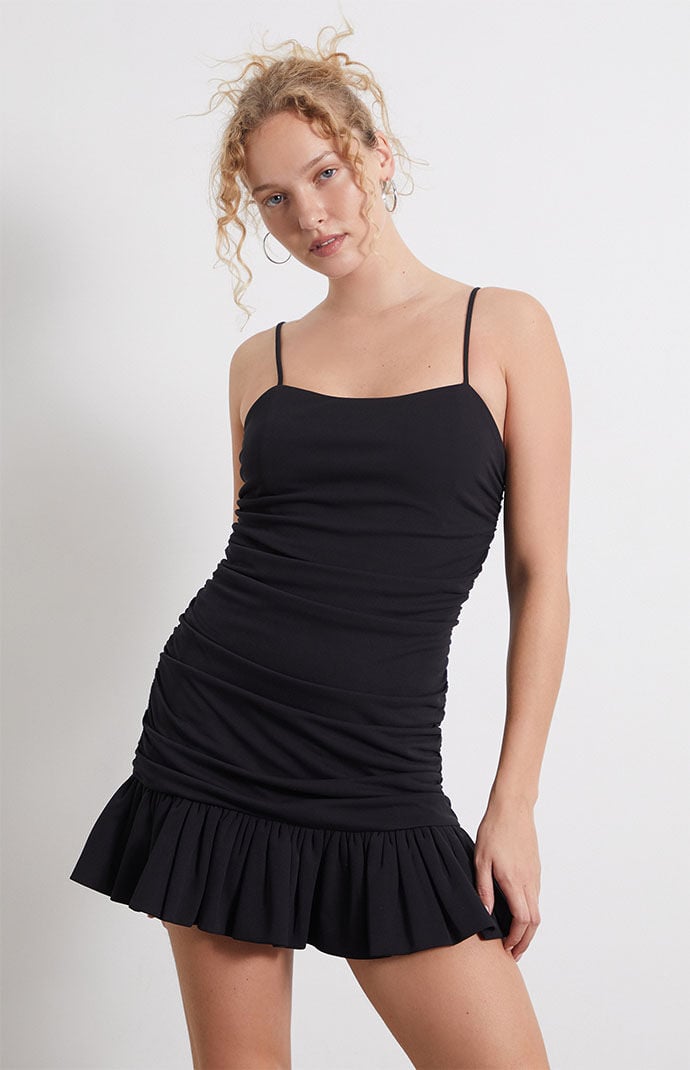 Ruffle hem hot sale mini dress