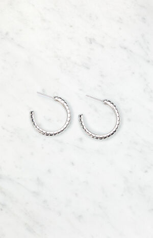 Ribbed Hoop Earrings image number 1