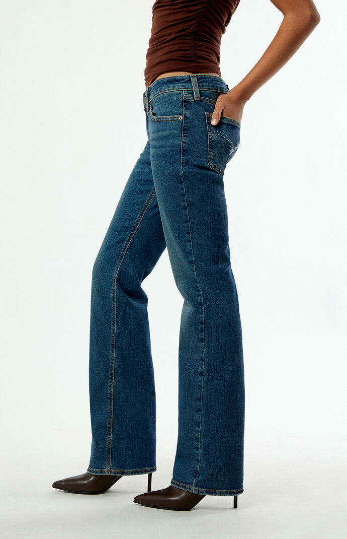 Levi's Dark Blue Show On The Road Superlow Bootcut Jeans