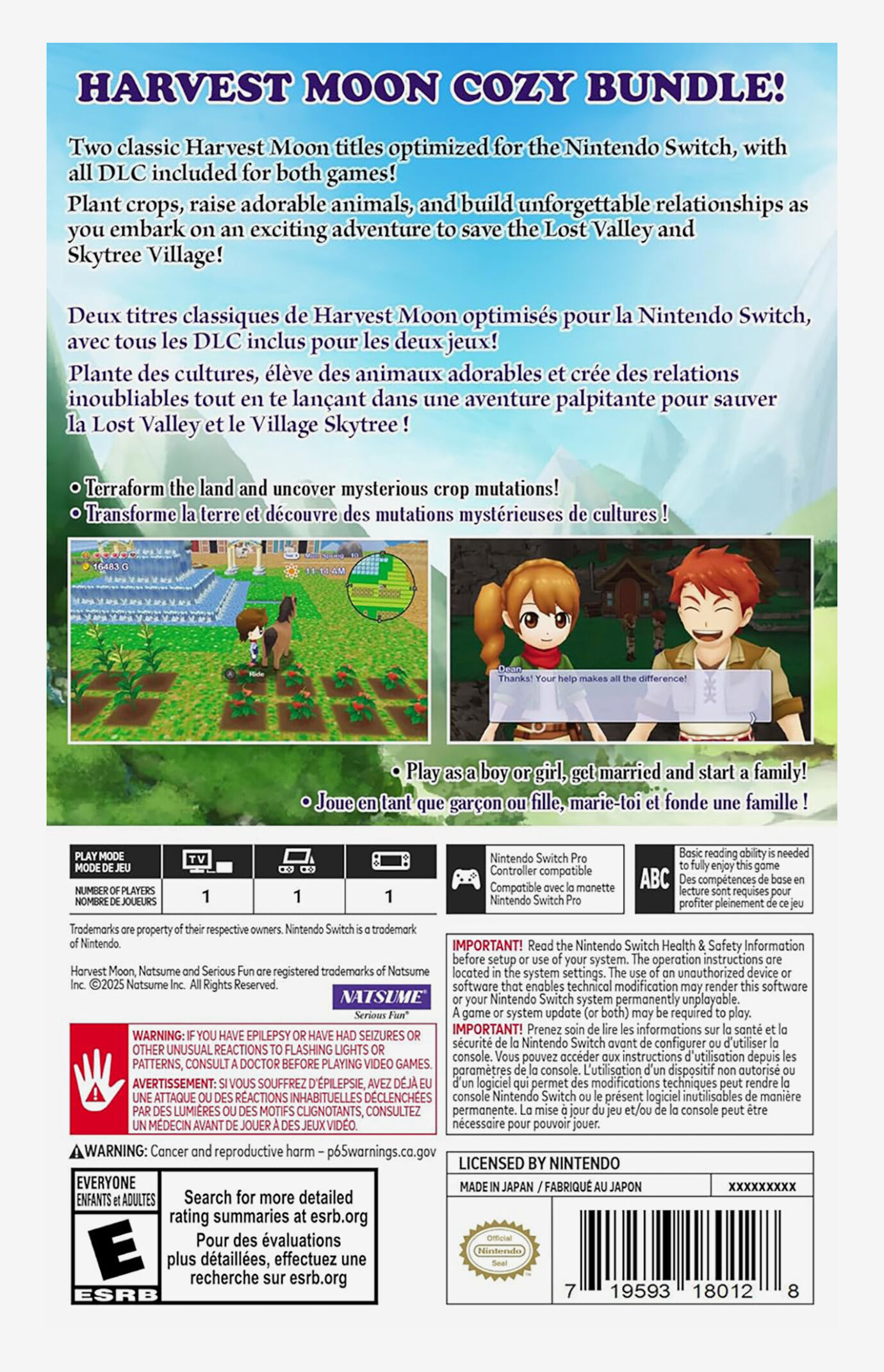 Harvest Moon: The Lost Valley & Skytree Village Nintendo Switch Video Game