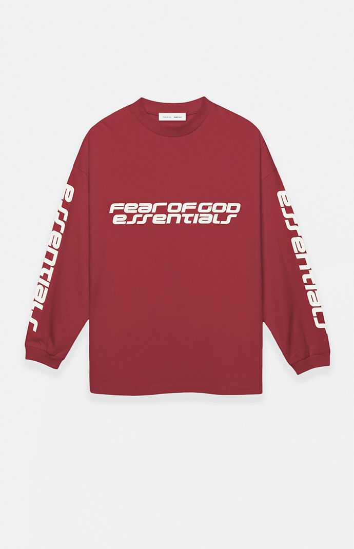 Fear of God ESSENTIALS Crimson '90s Long Sleeve T-Shirt | Pacsun