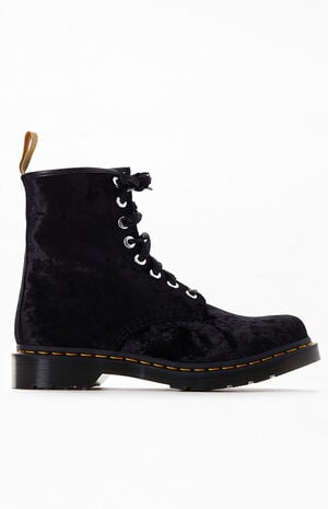 Women's 1460 Crushed Velvet Lace Up Boots image number 1