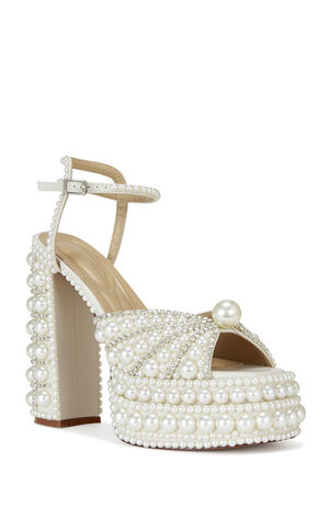 Women's Astrella White Platform Heeled Sandals image number 2