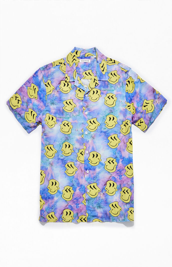 Jax Tie-Dyed Printed Camp Shirt