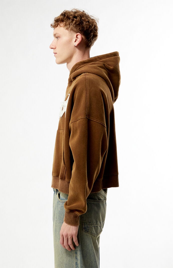 Pacsun Brown Tokyo Raw Applique Cropped Hoodie | Pacsun