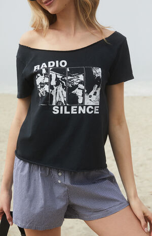 Black Radio Silence Off-The-Shoulder Top image number 2