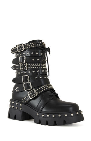 Women's Winola Silver Faux Leather Combat Boots image number 2