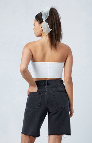 Eco Black Raw Cut Baggy Jorts image number 3