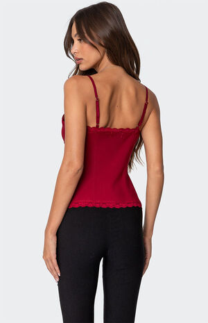 Crimson Lacey Split Front Top image number 5