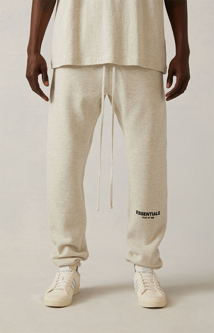 Essentials Fear of God Men's Light Oatmeal Sweatpants - Size Medium