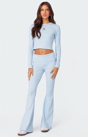 Coffee Break Ribbed Flare Leggings image number 5