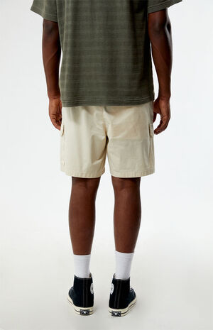 Cream Cargo Shorts image number 4