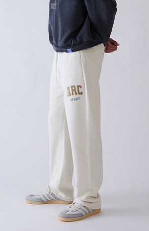Cream Fleece Baggy Sweatpants image number 5