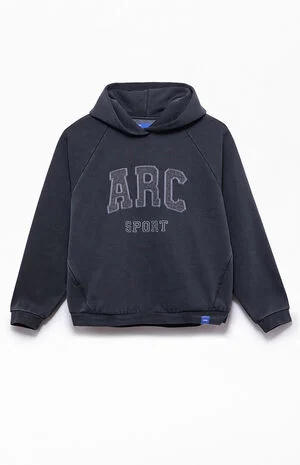 Black Raglan Sport Fleece Hoodie image number 1