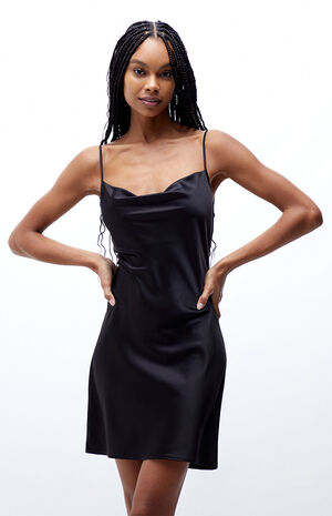 Dainty Chain Cowl Neck Mini Dress image number 1