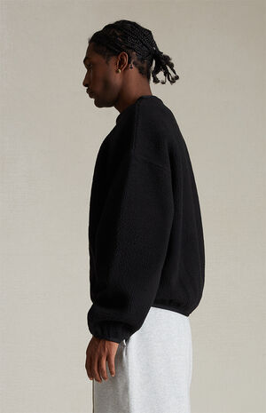 Jet Black Polar Fleece Crew Neck Sweatshirt image number 3