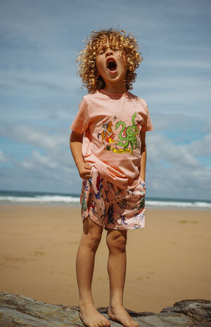 Kids Fantasy Folk 5.5" Swim Trunks image number 4