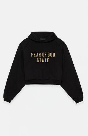 Women's Black Fleece Cropped Hoodie image number 1