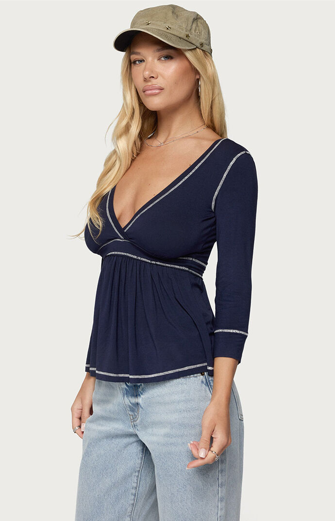 Edikted Parah Contrast Babydoll Top