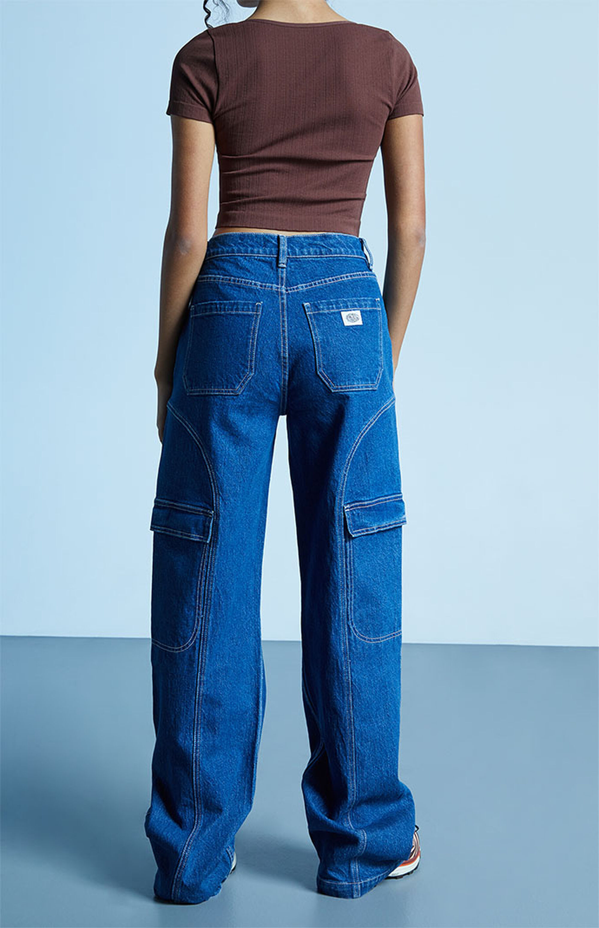 PacSun Dark Blue High Waisted Baggy Skate Pants PacSun