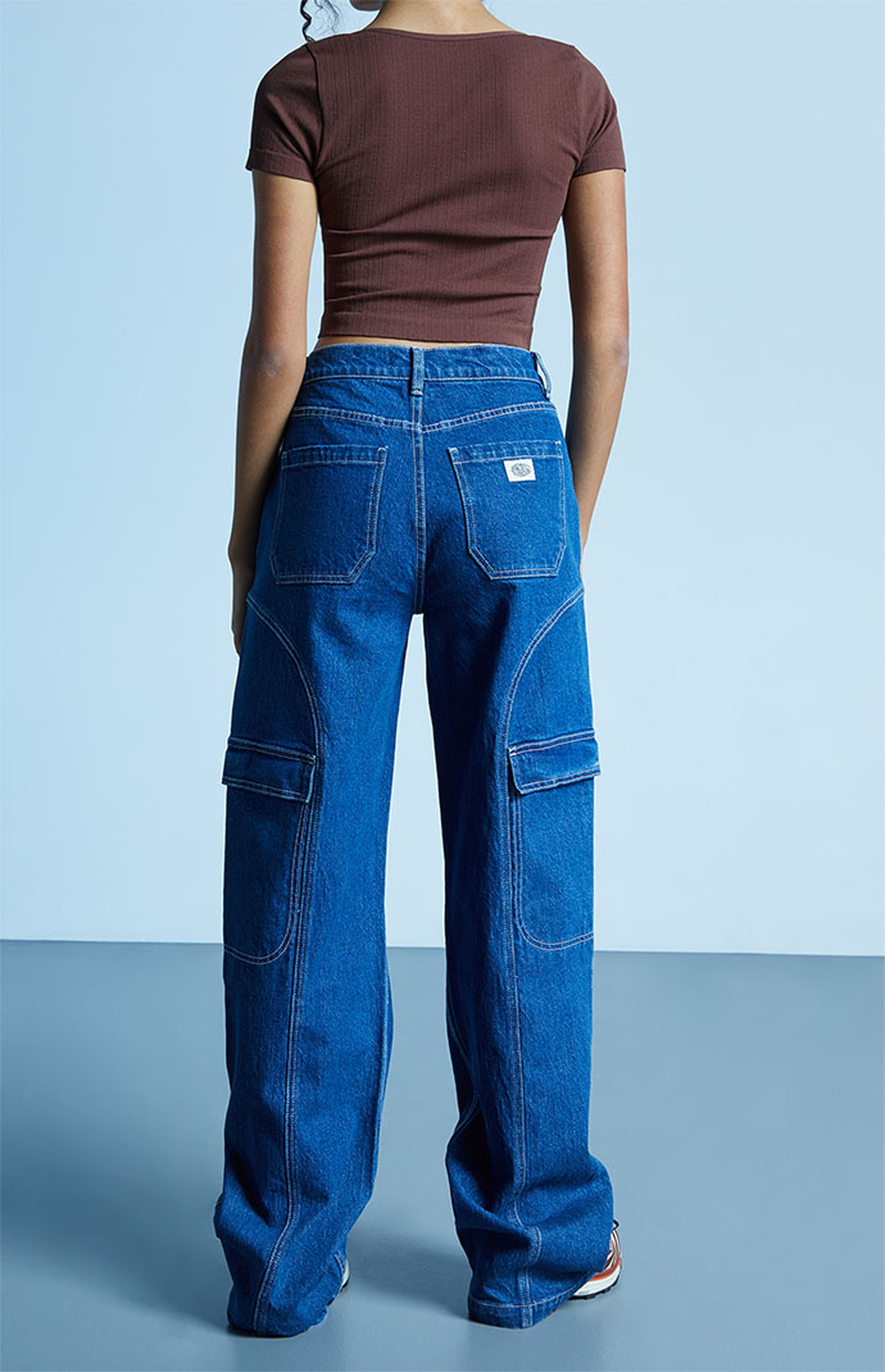PacSun Dark Blue High Waisted Baggy Skate Pants PacSun