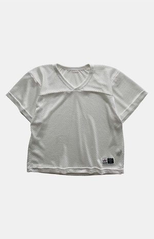 2000s Mesh Cropped Jersey V-neck Top image number 1