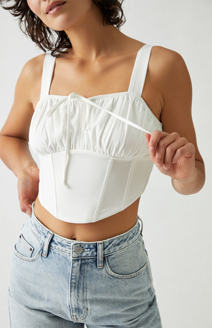 Tie Front Bustier Tank Top