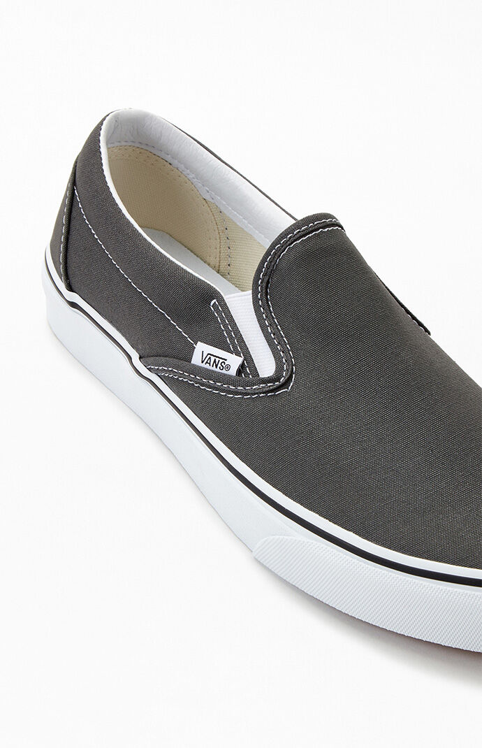 Charcoal slip on vans discount