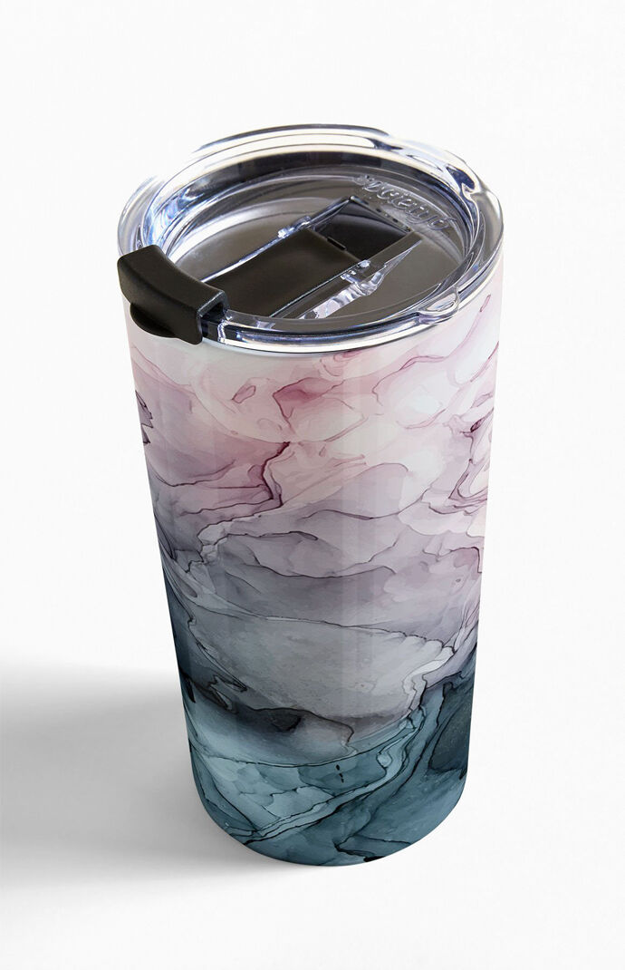 Blush Paynes Gray Abstract Travel Mug