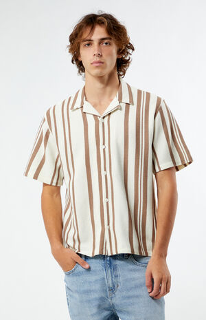 Textured Striped Camp Shirt image number 1
