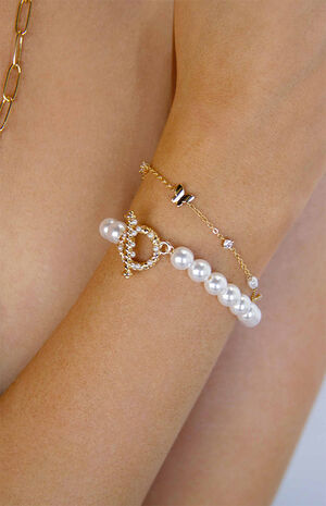 Butterflies & Pearls Bracelet image number 2