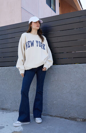 White Erica NY Crew Neck Sweatshirt image number 4
