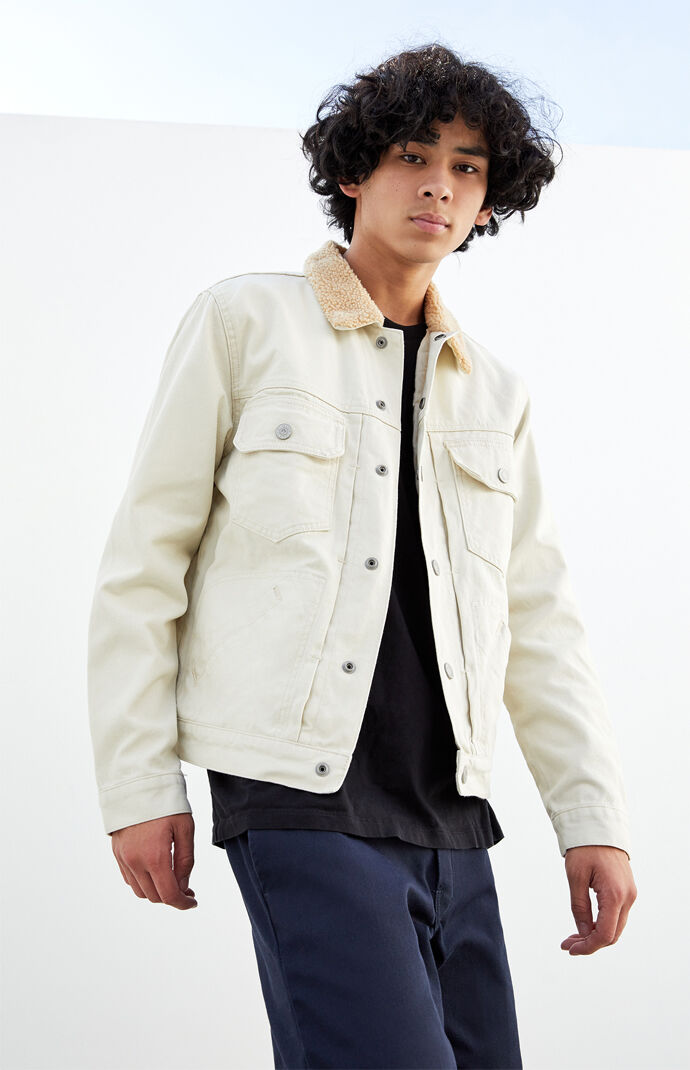 pacsun denim sherpa jacket